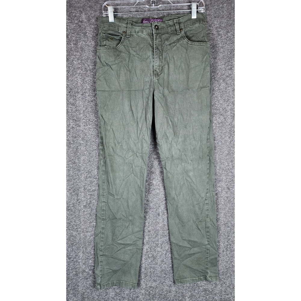 Gloria Vanderbilt Pants Womens 10 Amanda Olive Green High Rise Straight EUC